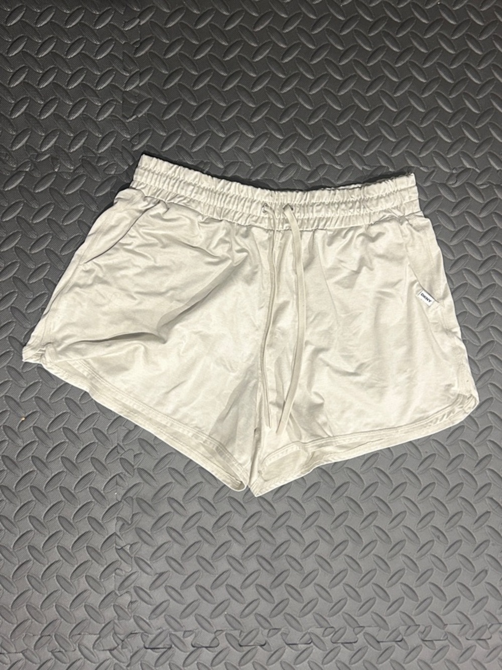 DKNY Cream Drawstring Athletic Shorts